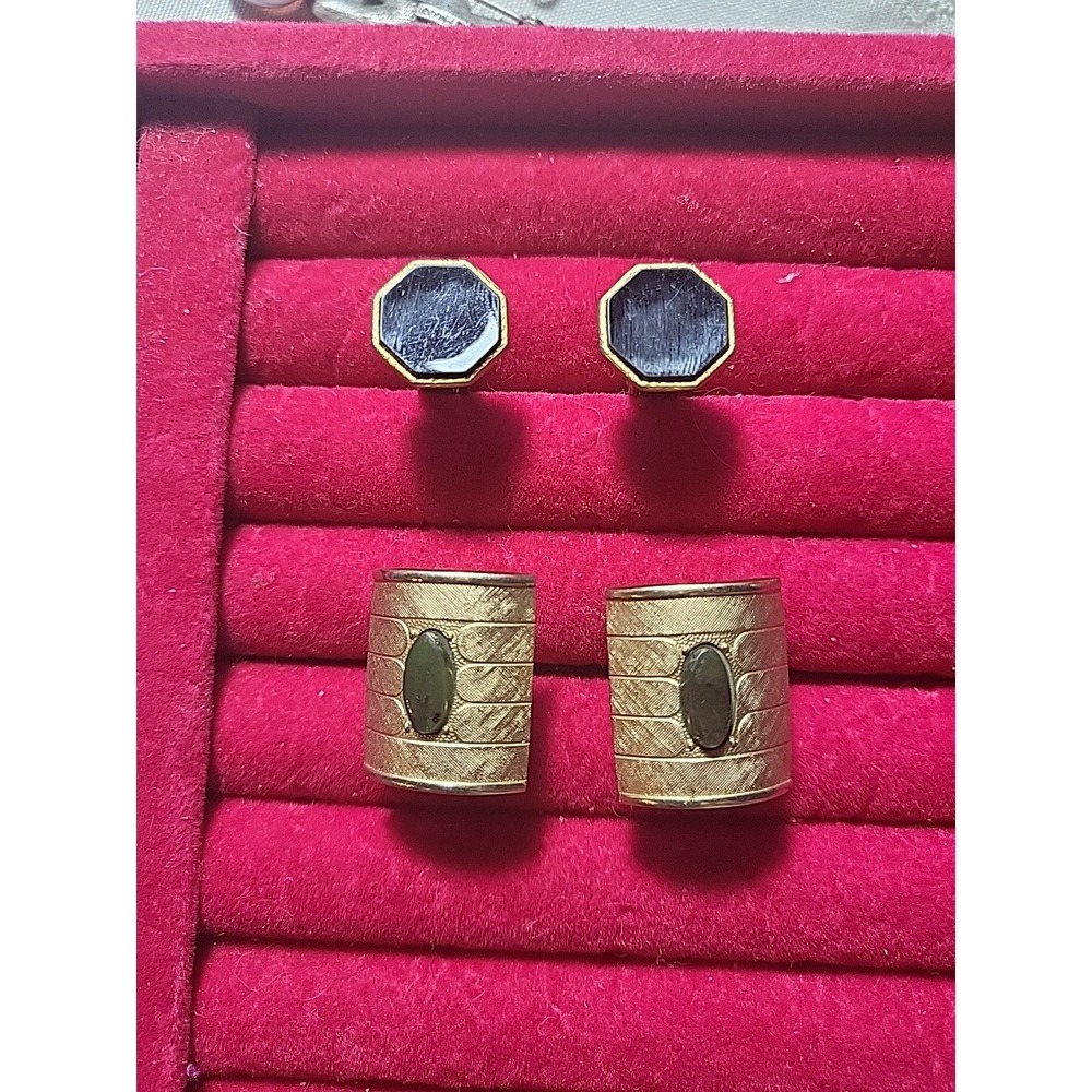 vintage swank cufflinks gold‎ tone 2 Sets
